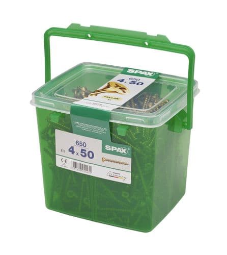 SPAX 4.0x50mm POZI C/Sunk  (Yellow) (Box 650) 5081020400509