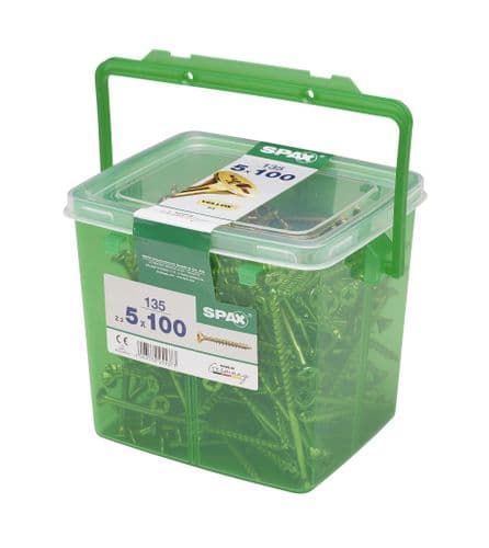 SPAX 5.0x100mm POZI C/Sunk  (Yellow) (Box 135) 5081020501009