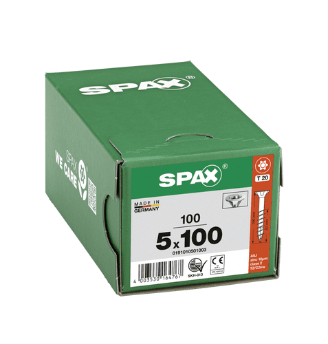 SPAX 5.0x100mm T-Star C/Sunk Wirox Screws (Box 100) 0191010501003