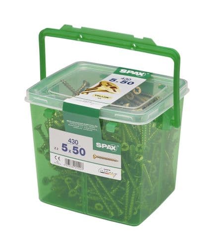 SPAX 5.0x50mm POZI C/Sunk (Yellow) (Box 430) 5081020500509