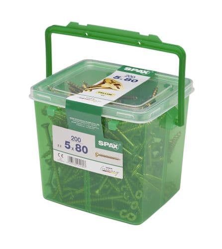 SPAX 5.0x80mm POZI C/Sunk (Yellow) (Box 200) 5081020500809