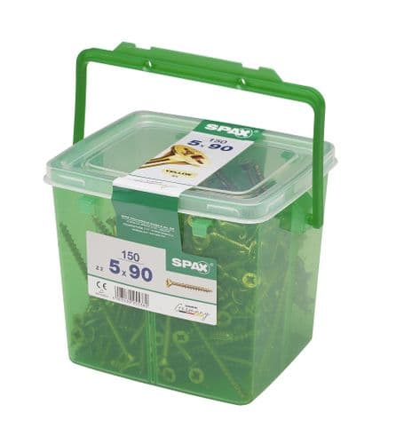 SPAX 5.0x90mm POZI C/Sunk  (Yellow) (Box 150) 5081020500909