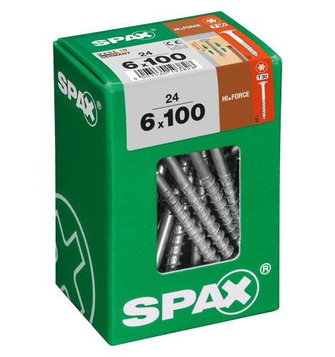 SPAX 6.0x100mm T30 T-Star Washer Head Wirox Screws (Box 24) 4251010601007