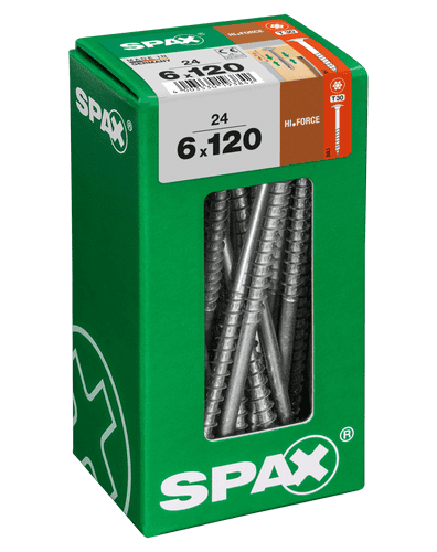 SPAX 6.0x120mm T30 T-Star Washer Head Wirox Screws (Box 24) 4251010601207