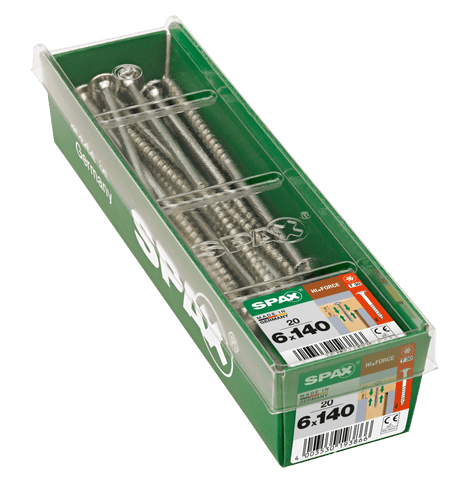 SPAX 6.0x140mm T30 T-Star Washer Head Wirox Screws (Box 20) 4251010601412
