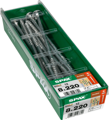SPAX 8.0x220mm T40 T-Star Washer Head Wirox Screws (Box 12) 4251010802217