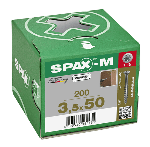 SPAX-M 3.5x50mm T-Star Plus CSK MDF Screws T15 (Box 200) 0441010350503