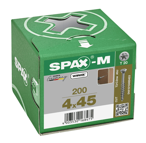 SPAX-M 4.0x45mm T-Star Plus CSK MDF Screws T20 (Box 200) 0441010400453