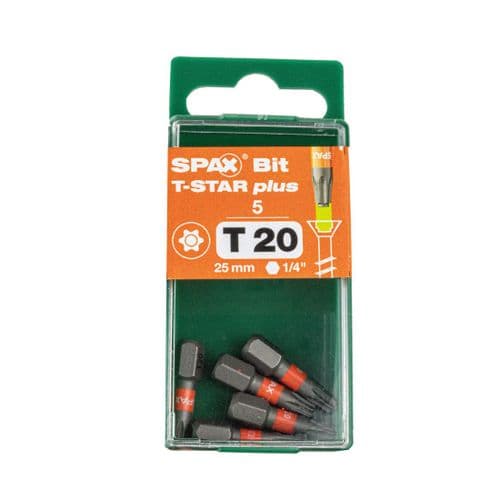 SPAX T20x25mm T-Star Plus Driver Bits (Pk 5) 5000009192209