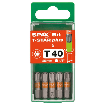 SPAX T40x25mm T-Star Plus Driver Bits (Pk 5) 5000009192409