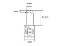 SQUIRE CP40/2.5 40mm Long Shackle Combi Padlock HSQCP4025