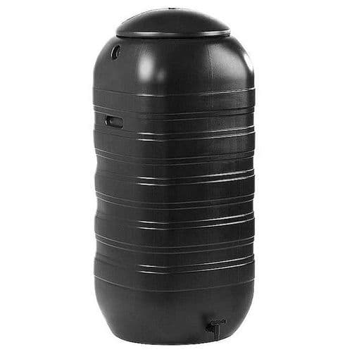 STRATA 250L Slim Black Water Butt c/w Tap & Lid GN340