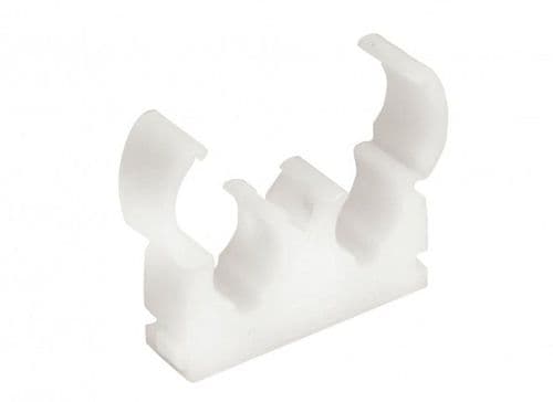 TALON Double Hinged Pipe Clip 22mm White TD22