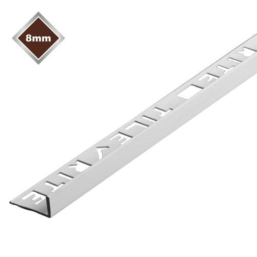 TILE RITE 8mm L Shape PVC Tile Trim White 2.44M FTE472