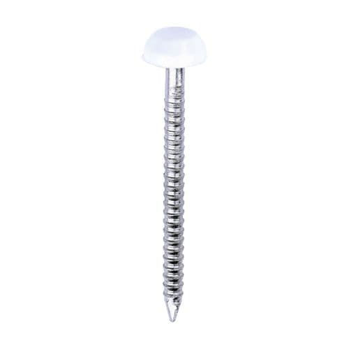 TIMCO 30mmx2.1mm S/Steel Pins (Polymer Head) White (Box 250) PP30W