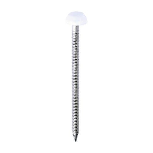TIMCO 40mmx2.1mm S/Steel Pins (Polymer Head) White (Box 250) PP40W