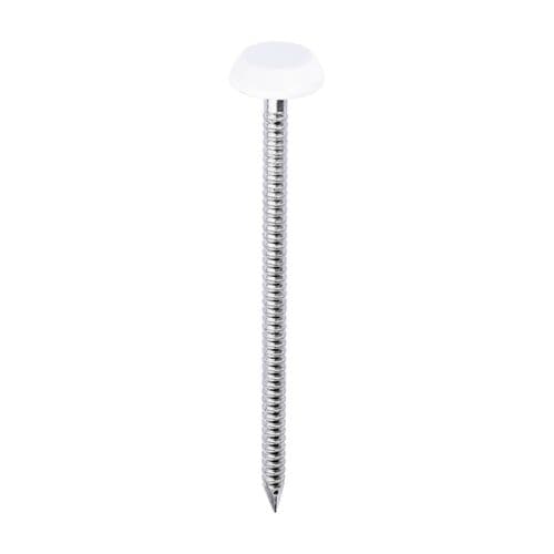 TIMCO 65mmx3.2mm S/Steel Nails (Polymer Head) White (Box 100) PN65W