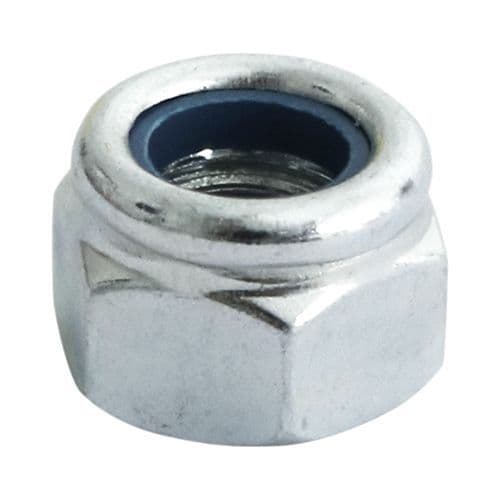 TIMCO M12 Hex Nylon Locking Nut Type P DIN 982 - BZP (Pack 4) 12NPP
