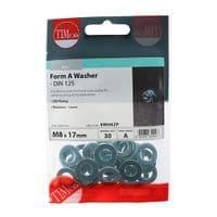 TIMCO M8 Form A Washer - BZP (Pack 30) 8WHAZP