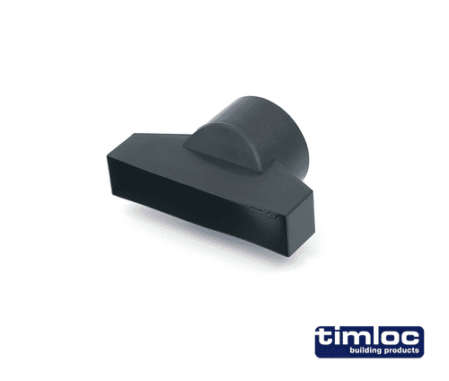 TIMLOC U/floor Vent Duct Adaptor 110mm Diameter Black 1205