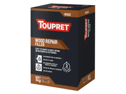 TOUPRET Wood Repair Filler Int/Ext QD Natural 1kg Box TTREPBO01GB