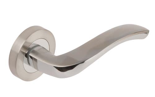 UNION Arc Lever Door Handle On Round Rose Passage Set SNP/PCP DH003600