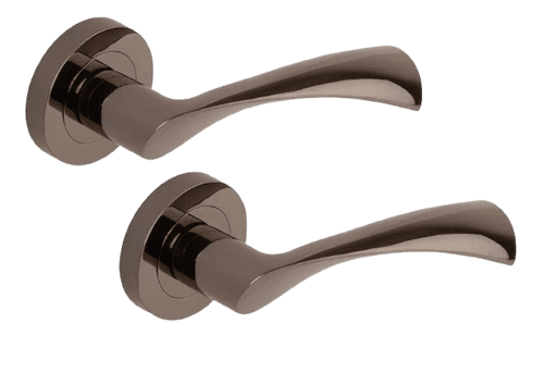 UNION Flex Lever Door Handle on Round Rose Passage Set BNKL DH003540