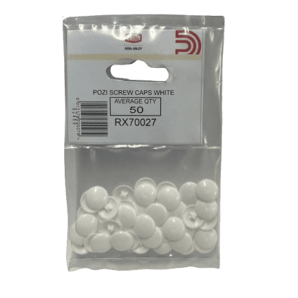 UNION Pozi Screw Caps White (Pk 50) RX70027