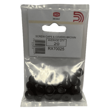 UNION Screw Caps & Covers (x20) Brown RX70025