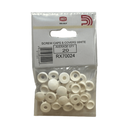 UNION Screw Caps & Covers (x20) White RX70024