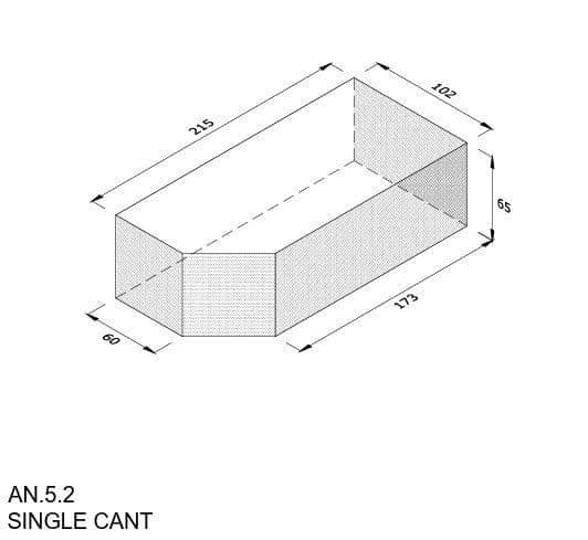 WIENERBERGER AN5 2 Single Cant Engineering Brick 60mm Upstand Blue