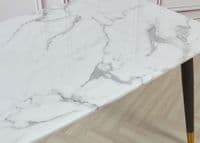 Alexander Marble Dining Table Black/White - White, 130