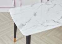 Alexander Marble Dining Table Black/White - White, 130