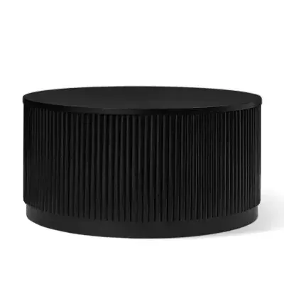 Allegro Black Wooden Round Coffee Table - Black