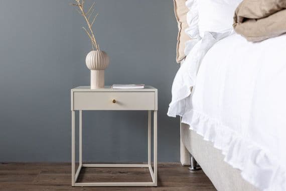 Bakal Bedside Table 43x50 Beige Side Table