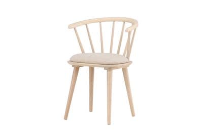 Bobby Dining Chair With Cushion 2-Pack - Whitewash Rubber Wood / Beige