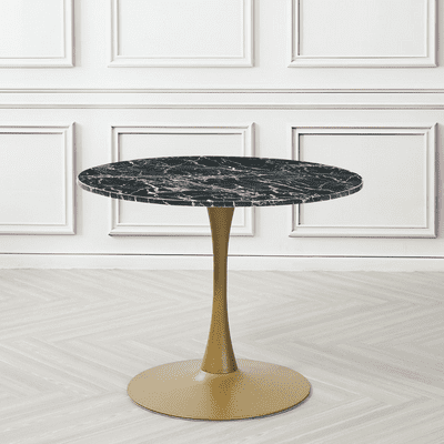 Gold & Black Marble Round Dining Table HAYDEN - 100cm