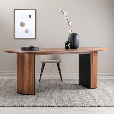Oval BLANCA Walnut Dining Table - 200cm