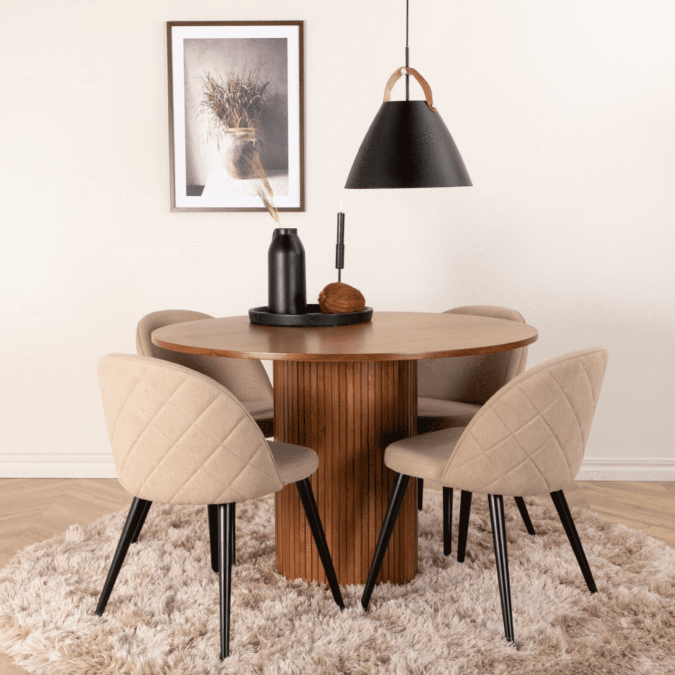 ROUNDISH DINING TABLE 2000 ウォルナット Round BLANCA Walnut Dining Table - 110cm