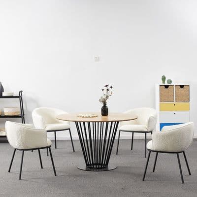 Round Oak Dining Table LYON - 120cm