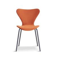 Set of 2 AMELIA Stacking Dining Chairs  Orange & Black