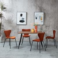 Set of 2 AMELIA Stacking Dining Chairs  Orange & Black