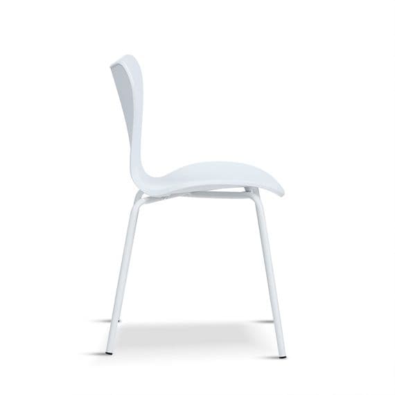 Set of 2 BRISTOL White Stacking Dining Chairs