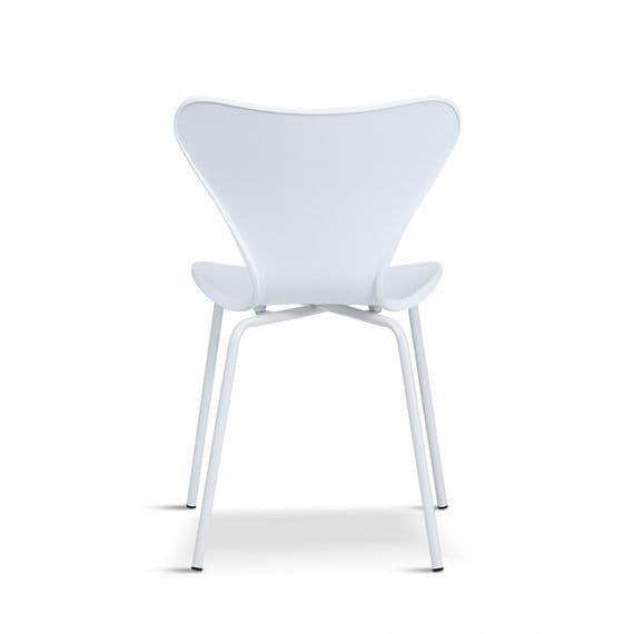 Set of 2 BRISTOL White Stacking Dining Chairs