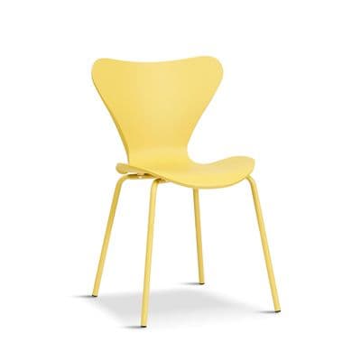 Set of 2 BRISTOL Yellow Stacking Dining Chairs
