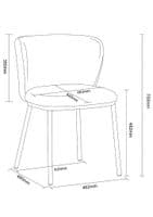 Set of 2 MANDY White Boucle Fabric Dining Chairs