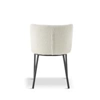 Set of 2 MANDY White Boucle Fabric Dining Chairs