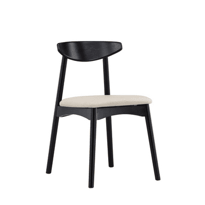 Set of 2 MIA Black Solid Oak Dining Chairs