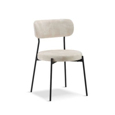 Set of 2 MILANO Cream Velvet Stacking Chairs