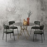 Set of 2 MILANO Dark Green Velvet Stacking Chairs